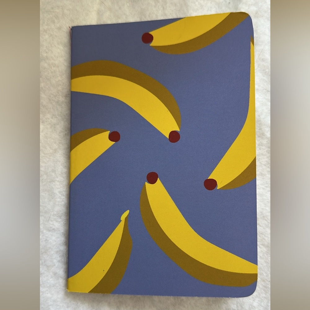 Small Blue and Yellow Banana Pattern Notebook